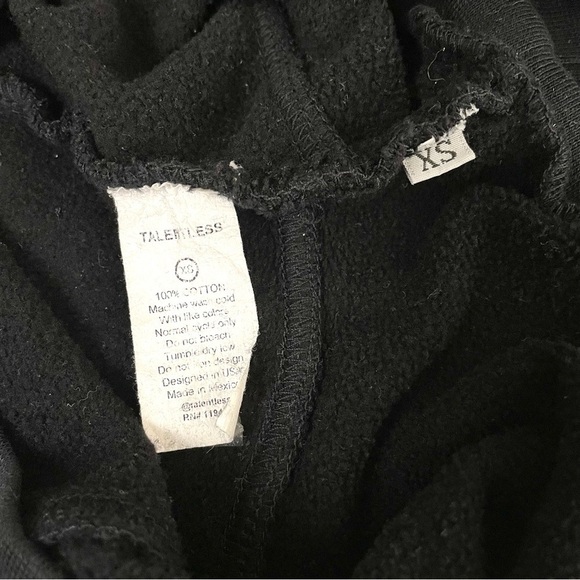 Talentless Dolman Crop Crewneck Pullover Sweatshirt Black - Picture 8 of 12